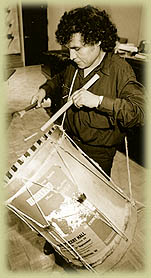 Adrian Villanueva plays bombo
