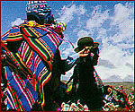 Bolivian festival goers